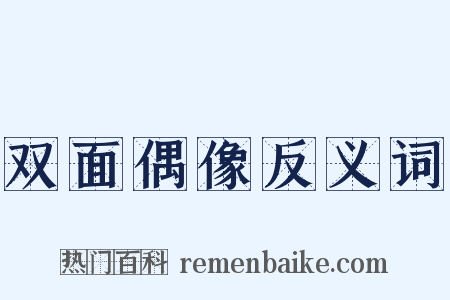 双面偶像反义词是什么意思的图片